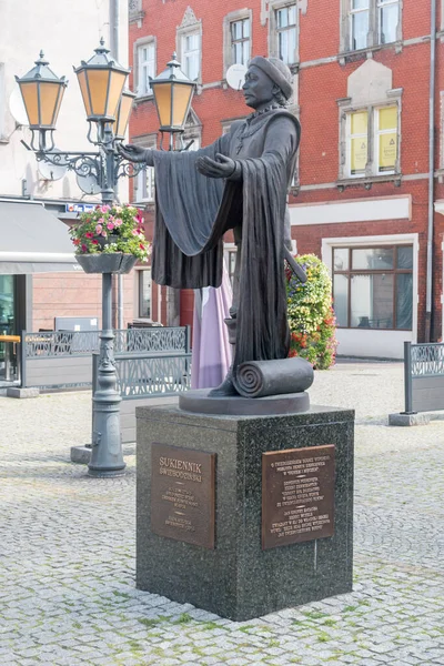 Świębodzin Polska Czerwca 2021 Rzeźba Odzieżowa Świębodzina Starym Mieście — Zdjęcie stockowe