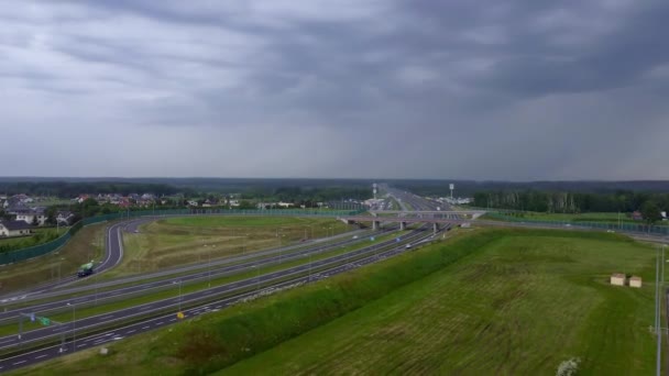 Zory Polska Czerwca 2021 Widok Lotu Ptaka Autostradę Oficjalnie Nazwaną — Wideo stockowe