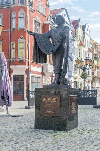 Swiebodzin Polen Juni 2021 Skulptur Des Tuchmachers Von Swiebodzin — Stockfoto