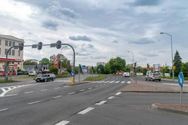 Zielona Gora Polonia Junio 2021 Constitution Avenue May Cloudy Day — Foto de Stock