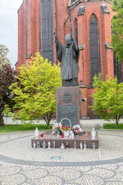 Legnica Polônia Junho 2021 Monumentos Papa João Paulo — Fotografia de Stock