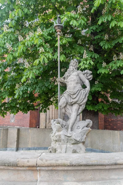 波兰Legnica 2021年6月1日 海王星的喷泉雕像 — 图库照片
