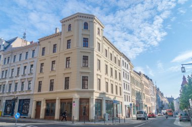 Gorlitz, Almanya - 2 Haziran 2021: Gorlitz şehir merkezinde mimarlık.