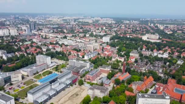 Gdansk Polandia Juli 2021 Pandangan Udara Terhadap Gdansk Wrzeszcz — Stok Video