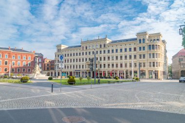 Gorlitz, Almanya - 2 Haziran 2021: Gorlitz Meydanı.