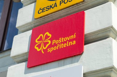 Liberec, Çek Cumhuriyeti - 2 Haziran 2021: Posta tasarruf bankasının logosu (Çekçe: Postovni sporitelna).