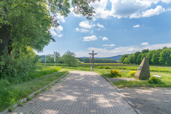 Вид на три точки Германии, Чехии и Польши. Граница трех стран находится на Лужицкой Нейсе.