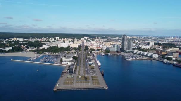 Widok Lotu Ptaka Plac Kościuszki Centrum Gdyni Polska — Wideo stockowe