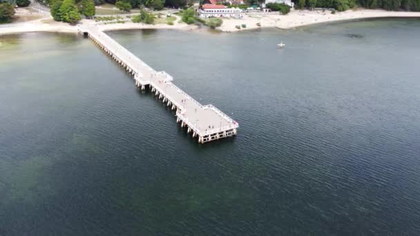 Flygfoto Över Piren Östersjön Gdynia Orlowo Polen — Stockvideo