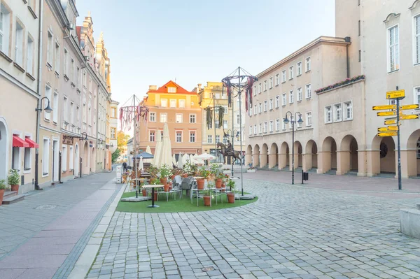 Opole Polonia Junio 2021 Vista Mañana Plaza Del Centro Histórico —  Fotos de Stock