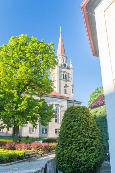 Tower Evangelical Augsburg Church Savior Walbrzych Lengyelország — Stock Fotó