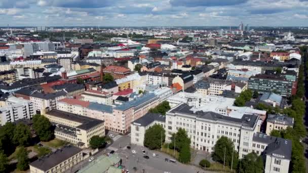 Helsinki Finland August 2021 Aerial View Kamppi Area Helsinki — Stock Video