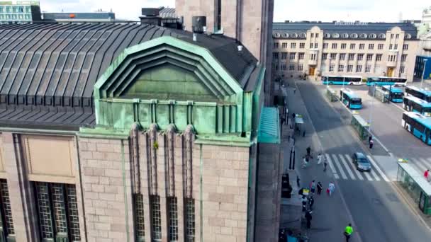 Helsinki Finnland August 2021 Anflug Auf Den Bahnhof Von Helsinki — Stockvideo