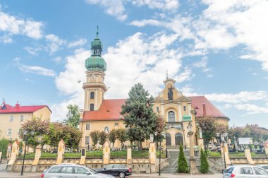 Tychy, Polonya - 5 Haziran 2021: Tychy 'deki St. Mary Magdalene Kilisesi.