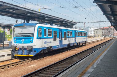 Cesky Tesin, Çek Cumhuriyeti - 5 Haziran 2021: Cesky Tesin (Çek Cieszyn) tren istasyonunda Ceske drahy treni.