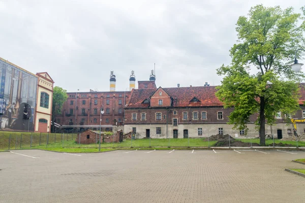 Tychy Polonya Haziran 2021 Bulutlu Bir Günde Tyskie Bira Fabrikası — Stok fotoğraf