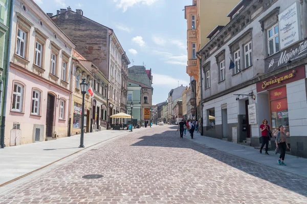 Cieszyn Polonia Junio 2021 Gleboka Street Uno Los Principales Paseos — Foto de Stock