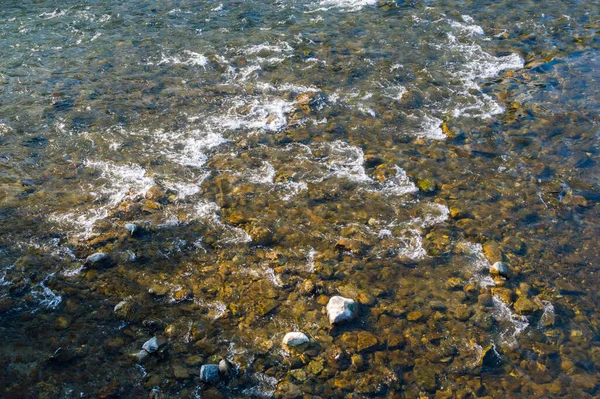 Crystal Clear Water Creek Bed Colourful Pebbles — Stock Photo, Image