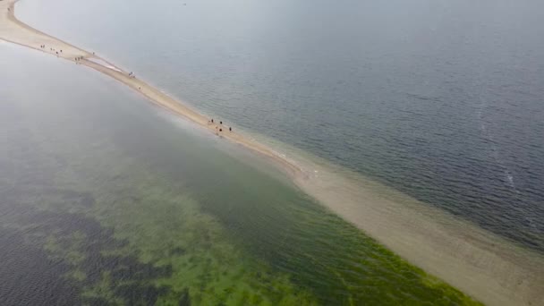 Avión Teledirigido Panorámico Alrededor Península Rawa Mar Báltico Polonia — Vídeo de stock