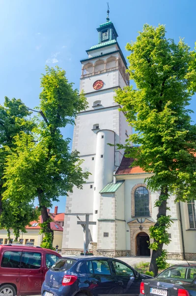Zywiec Polonia Junio 2021 Torre Catedral Natividad Santísima Virgen María — Foto de Stock