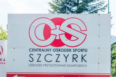 Szczyrk, Polonya - 6 Haziran 2021: Merkezi Spor Merkezi Amblemi - Olimpiyat Hazırlığı.