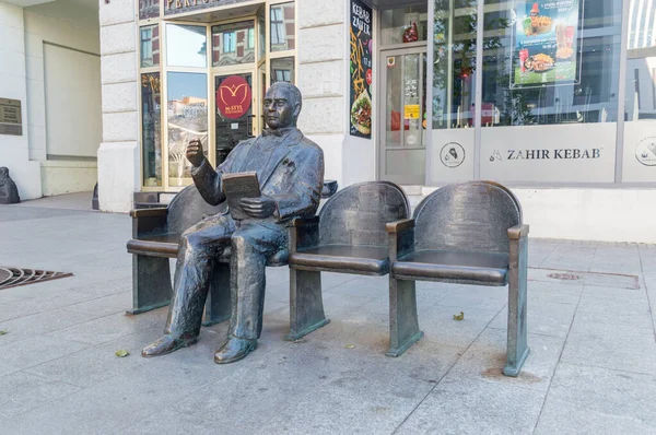 Lodz Poland June 2021 Stefan Jaracz Monument Piotrkowska Street — 스톡 사진