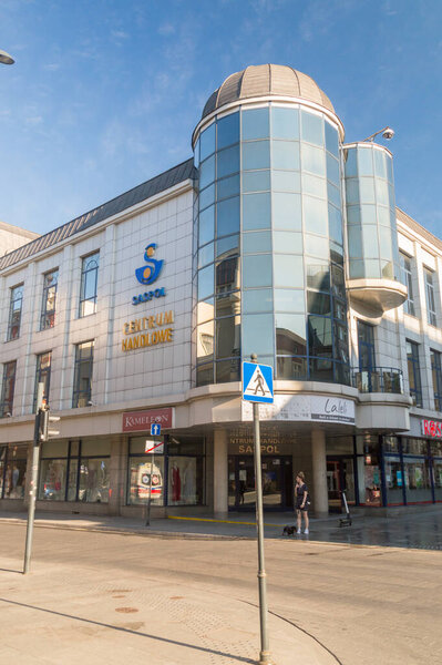 Lodz, Poland - June 7, 2021: Sapol shopping mall on Piotrkowska Street.