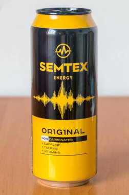 Deblin, Polonya - 8 Haziran 2021: Semtex enerji içeceği.