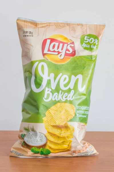 Pruszcz Gdanski Poland Липня 2021 Bags Lays Oven Baked Yoghurt — стокове фото