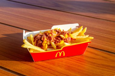 Sirejovice, Czechia - 8 Kasım 2025: McDonald 's McFlavor Fries.