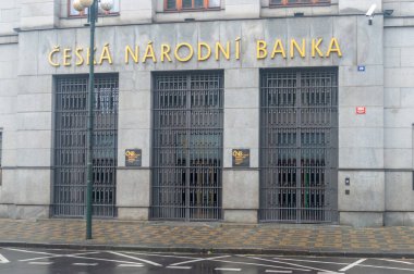 Prag, Çek Cumhuriyeti - 9 Kasım 2025: Çek Ulusal Bankası 'na Giriş, (Ceska narodni banka, CNB).