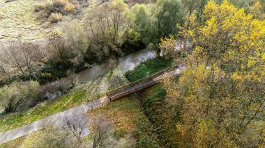 Aubange, Belçika - 30 Ekim 2025: Belçika, Fransa ve Lüksemburg 'un üç noktalı sınırı üzerinde hava görüşü.