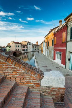 Görünüm comacchio, ferrara, İtalya.