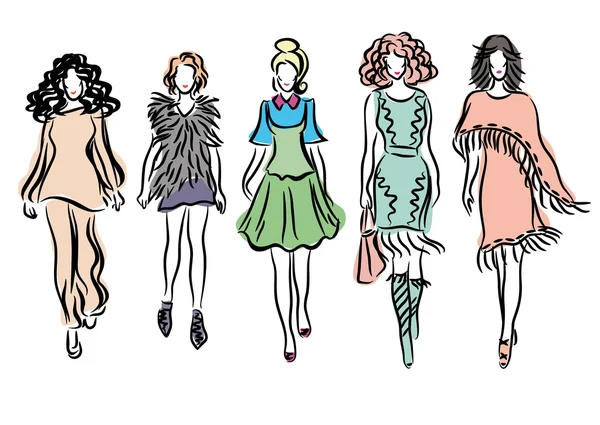 Fashionable girls Stock Vector