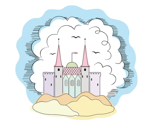 El castillo-fortaleza medieval — Vector de stock