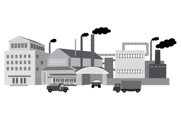 Fábrica de edificios industriales — Vector de stock