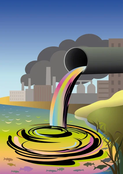 Çevre kirliliği. Ekolojik felaket. — Stok Vektör