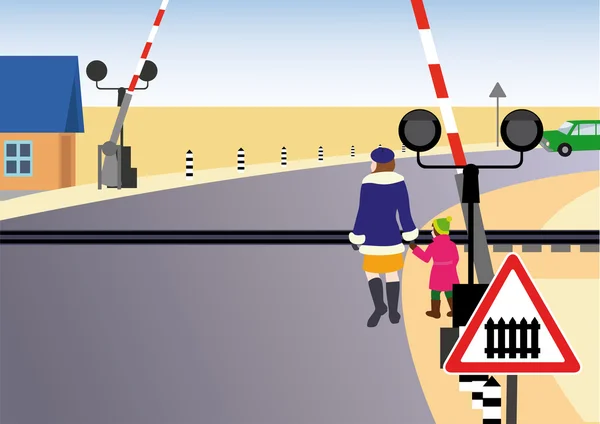 Yol kuralları. Düzenlenmiş demiryolu geçişi.
