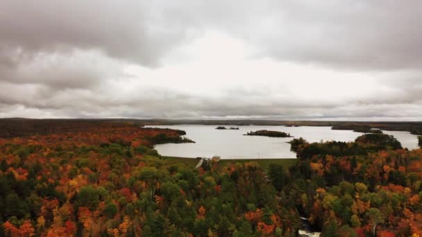 Bond Falls Şelalesinin Güzel Havasını Geri Çek Yukarı Michigan Sonbahar — Stok video
