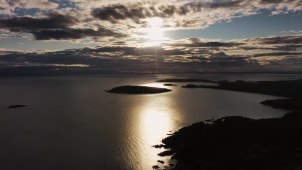 Чудове Панорамування Горизонту Сонця Над Горою Цукрова Голова Дивлячись Півострів — стокове відео