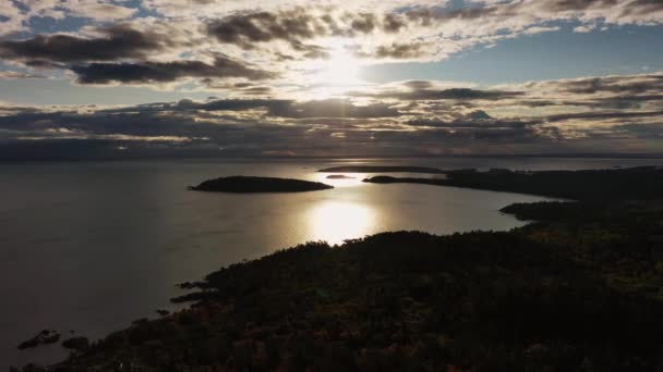Чудова Панорама Сході Сонця Над Горою Цукрова Голова Дивиться Півострів — стокове відео