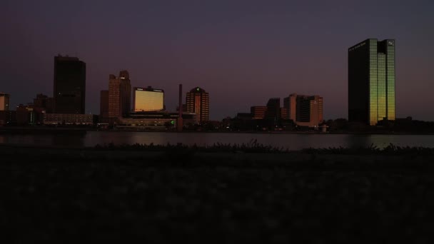 Toledo Oktober 2020 Skyline Van Het Centrum Ligt Rustig Langs — Stockvideo