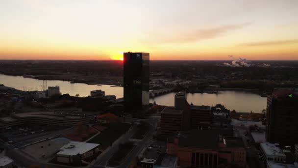 Toledo Oktober 2020 Langit Pusat Kota Terletak Tenang Sepanjang Sungai — Stok Video