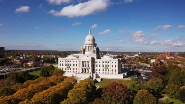 Providence Října 2020 Historický Rhode Island State House Velkou Kupolí — Stock video