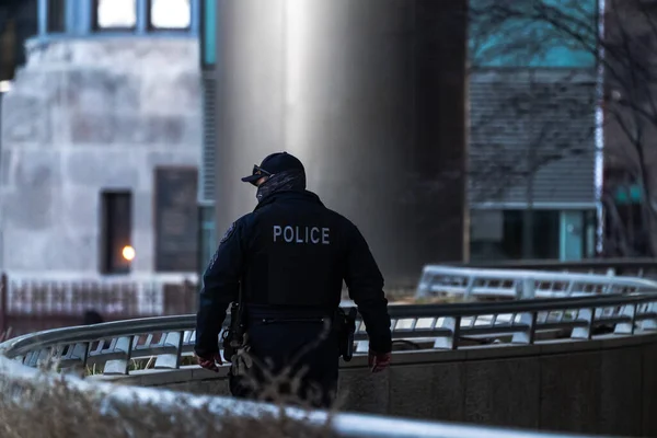 Chicago Mart 2021 Şikago Polis Departmanı Nın Bir Üyesi Sürpriz — Stok fotoğraf