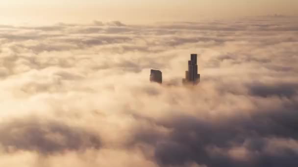 Chicago Februari 2021 Awan Tebal Kabut Rendah Mengelilingi Gedung Gedung — Stok Video