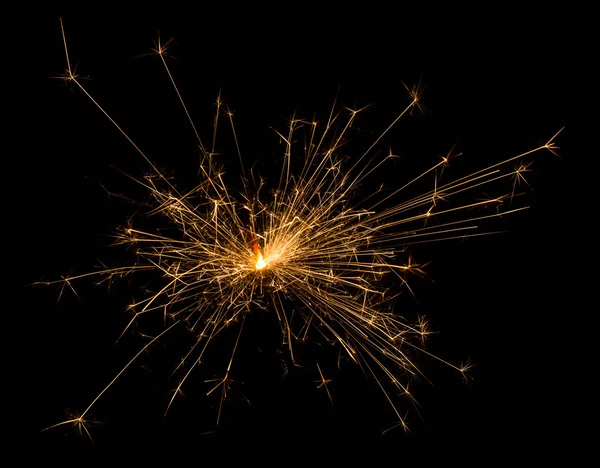Fuochi d'artificio sparkler su nero — Foto Stock
