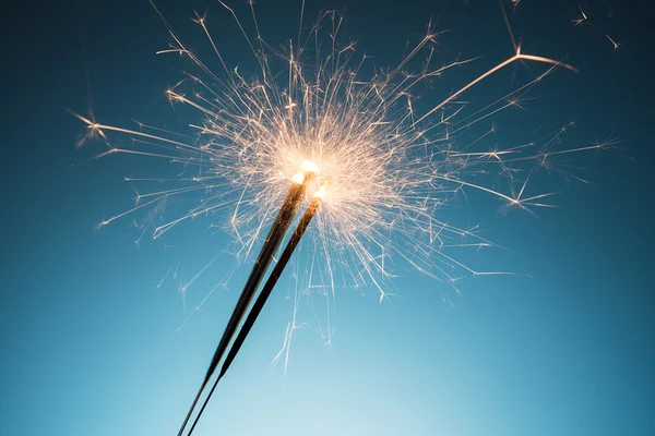 Feliz año nuevo bengalas — Foto de Stock