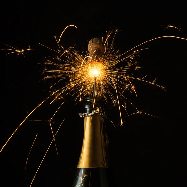 Sparkling champagne popping — Stock Photo, Image