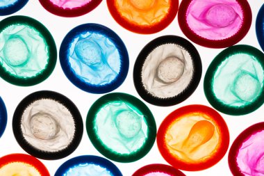 Colorful condoms clipart